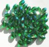 50 8x5mm Kelly Green AB Faceted Tapered Oval Beads